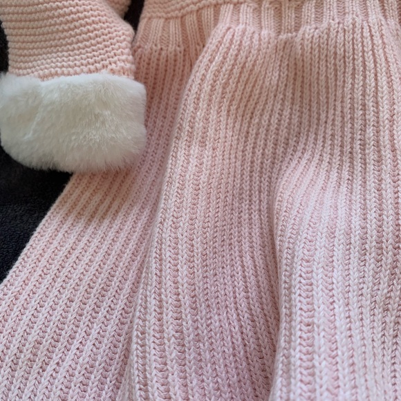 RACHEL ASHWELL DRESS W/ FUR TRIM COLLAR CUFFS PINK - Picture 6 of 11